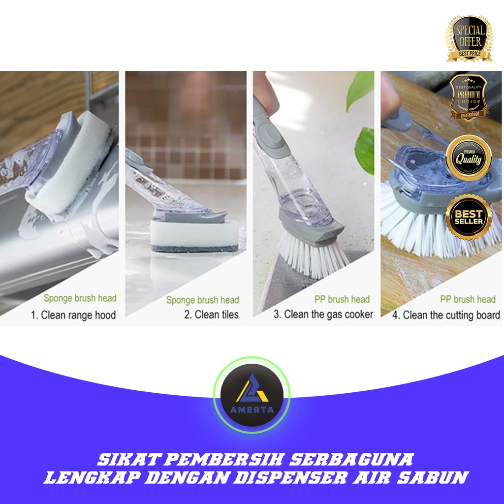 Sikat Pembersih Serbaguna Cleaning Brush dengan Dispenser Sabun Air