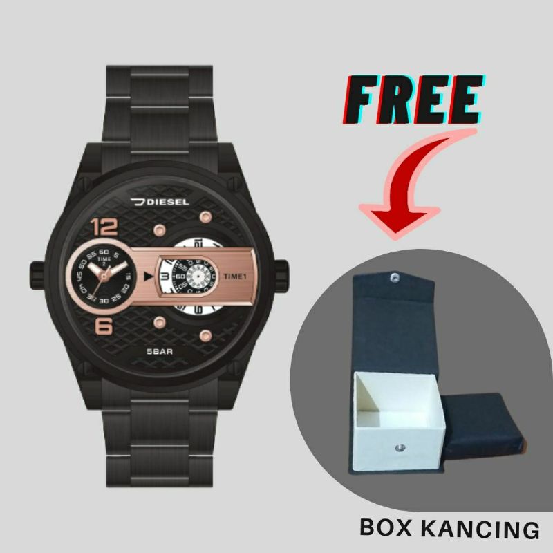 [HABIS] . DIESEL 9008 Jam Tangan Pria Rantai Stainless Steel Jam Tangan Analog Cowok Terbaru Free Bo
