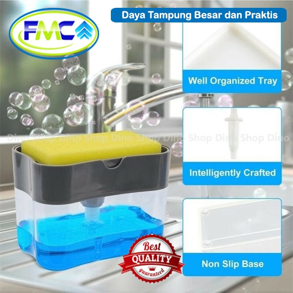 Dispenser Sabun Cuci Piring Otomatis Tempat Spons Busa Sponge Dapur Cuci Piring Hemat Sabun Premium Murah Praktis