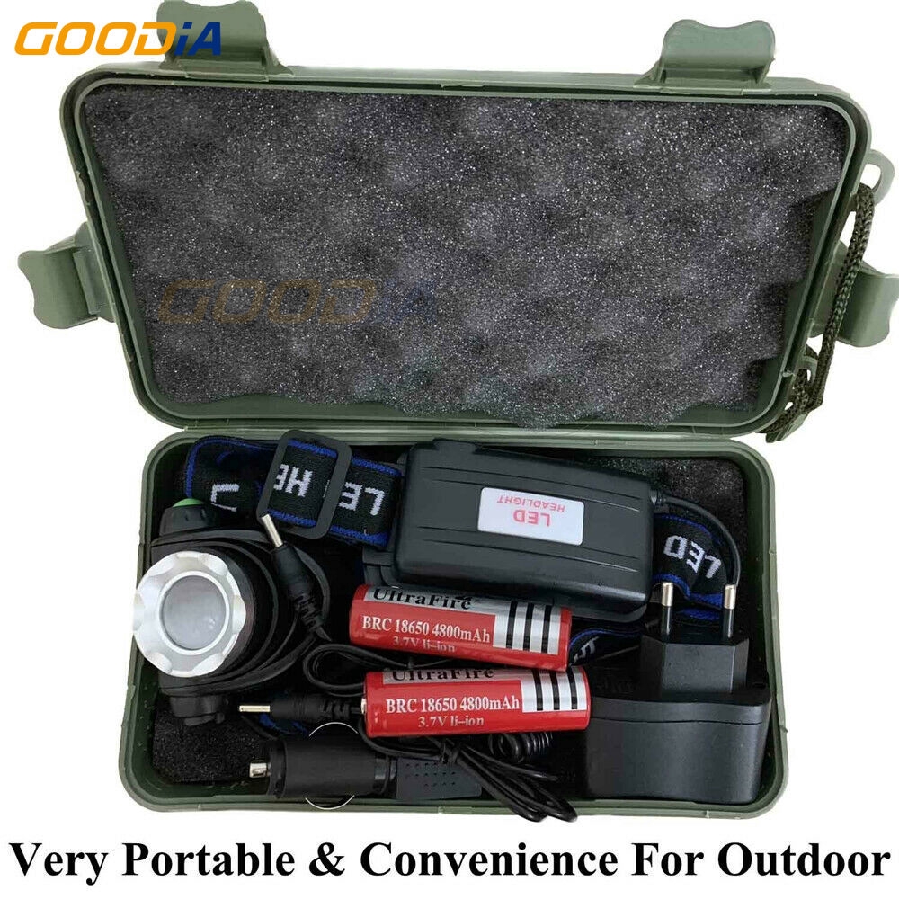 ✪〖Outdoors Flash/COD〗✪  T6 Zoom 90000LM Headlamp LED Headlight Flashlight Torch 18650 Battery &amp; charger