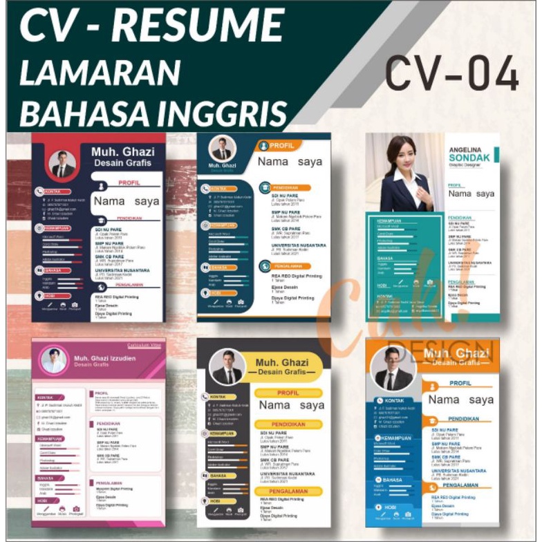 Pembuatan CV / Resume Bahasa Inggris/ Curriculum Vitae / Surat Lamaran Kerja / Magang Proses Cepat k