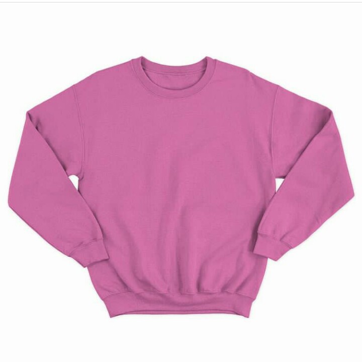 Hoodie Sweater Basic Crewneck BaBy Pink Unisex Size M-XXL Jaket Polos Pria Wanita INEZ.CO
