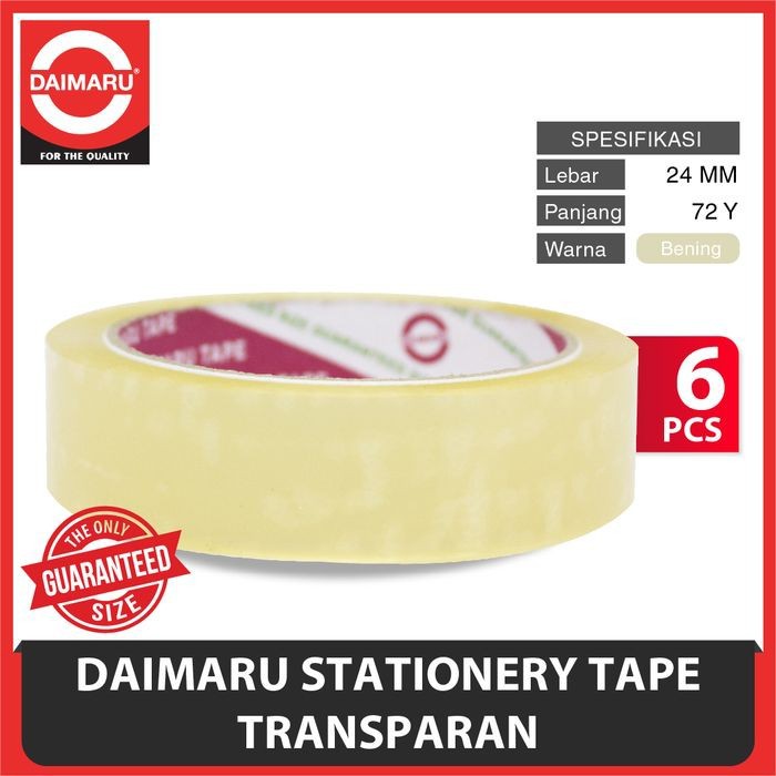 

Daimaru Stationery Tape Transparan 24 mm x 72 Yard / 1 Pcs