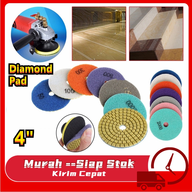 Jual Diamond Pad Polishing Pads 4"Sanding Grinding Disc Poles Marmer