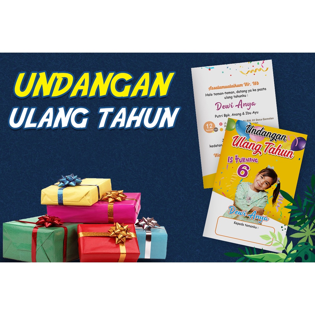 Undangan Ultah Custom / Undangan Ulang Tahun Keren / Undangan Ulang Tahun Anak Perempuan