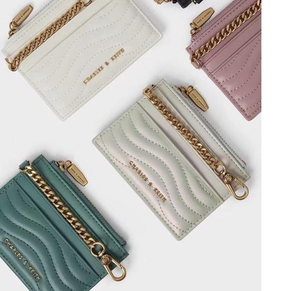 『Terbaru』 CK Aubrielle Stitch-Trim Zip Card Holder ??