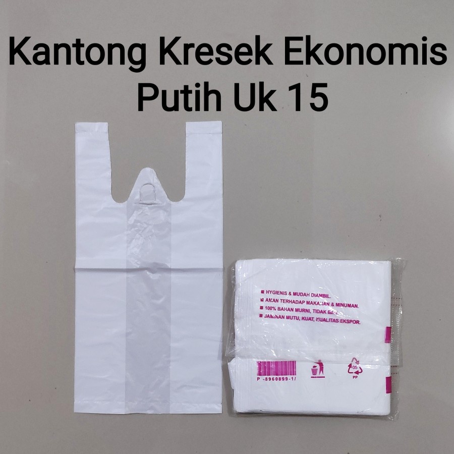 Eko Putih 15  Plastik Ekonomis Putih Tipis uk.15 Kantong Kresek Kecil Plastik Kecil