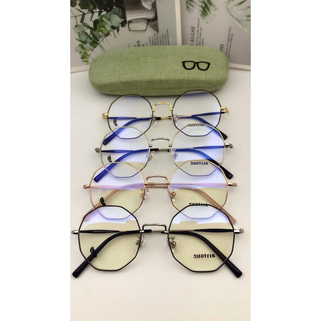 ♥TMALL88♥ COD Kacamata Baca Frame Anti Radiasi Metal Gaya Retro Untuk Pria / Wanita KM66