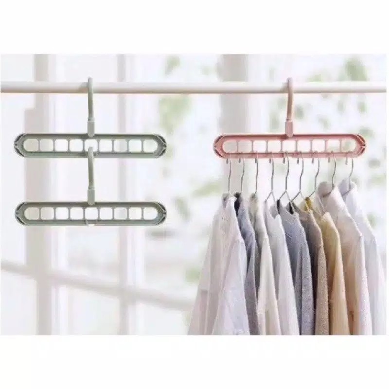 ☀ Sunly ☀ A043 Gantungan Magic Hanger 9 Slot Multifungsional Foldable Hanger Import Murah