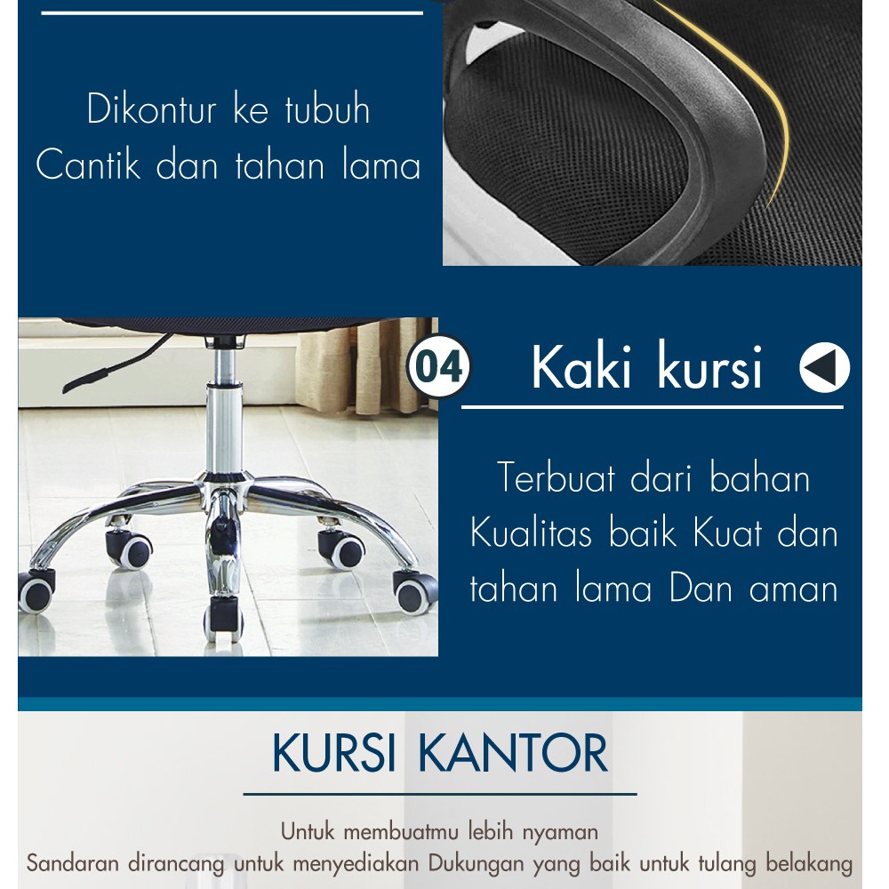 Kursi Kantor Hidrolik Kursi Kerja Jaring Putar Kursi Belajar Komputer Mekanis-8