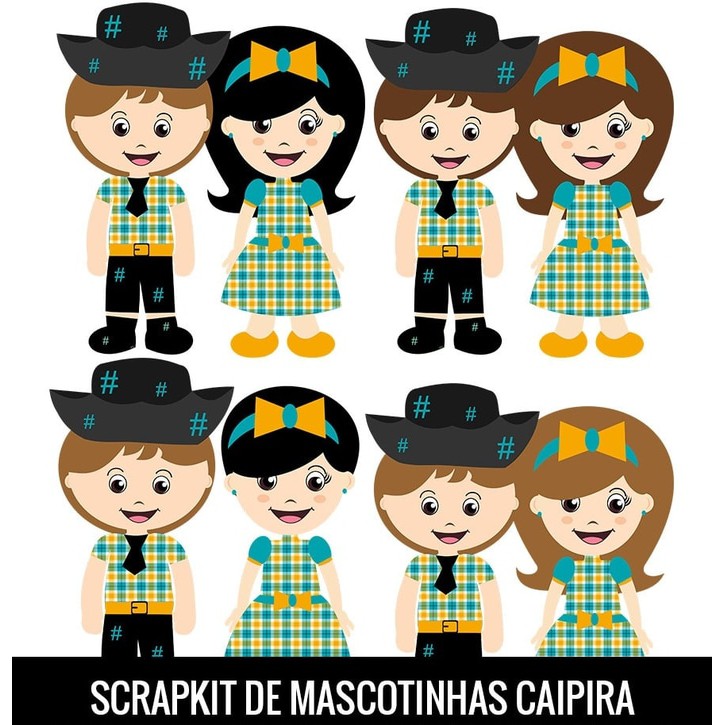 Kertas Cliparts - de Mascotinhas Caipira Design (16pcs)