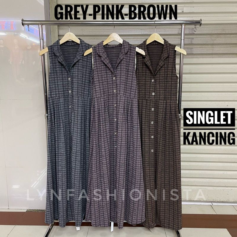 LYNFASHIONISTA-KARDIGAN PANJANG MUSLIM MOTIF KOTAK KANCING HIDUP PREMIUM TEBAL/YUREZA