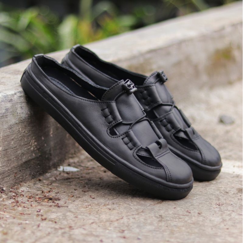 FULL KULIT COD TERLARIS- SEPATU SLOP KULIT ASLI ! BLACKMASTER BUSTONG Slop Original CH