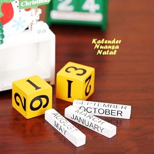 

➧ MOTIF NATAL Kalender Unik bahan kayu tanpa batas kado hadiah christmas - SNOWMAN ➻
