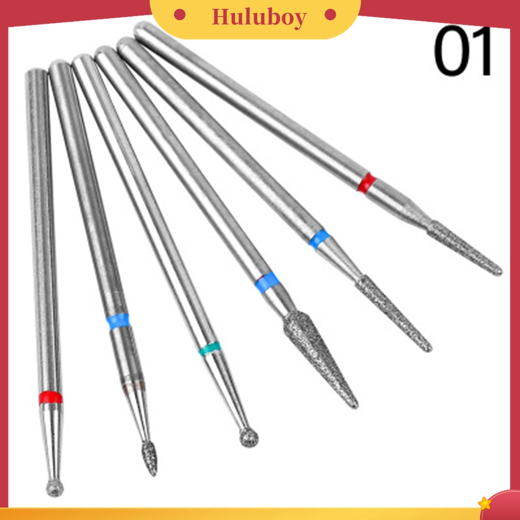 Huluboy Huluboy♡ 6pcs Mata Bor Drill Bits Untuk Manicure / Pedicure