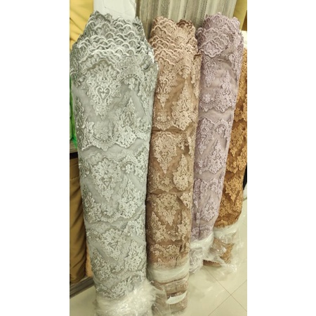 Kain Lace Brokat Pinggiran Kebaya Dress 10 Baris