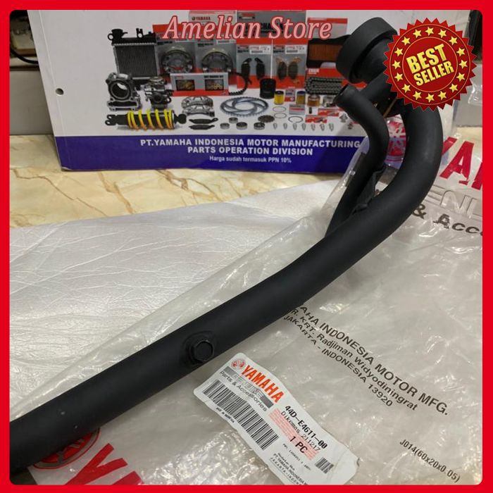 LEHER KNALPOT XEON LAMA CARBU KARBU ASLI ORI YAMAHA 44D-E4611-00