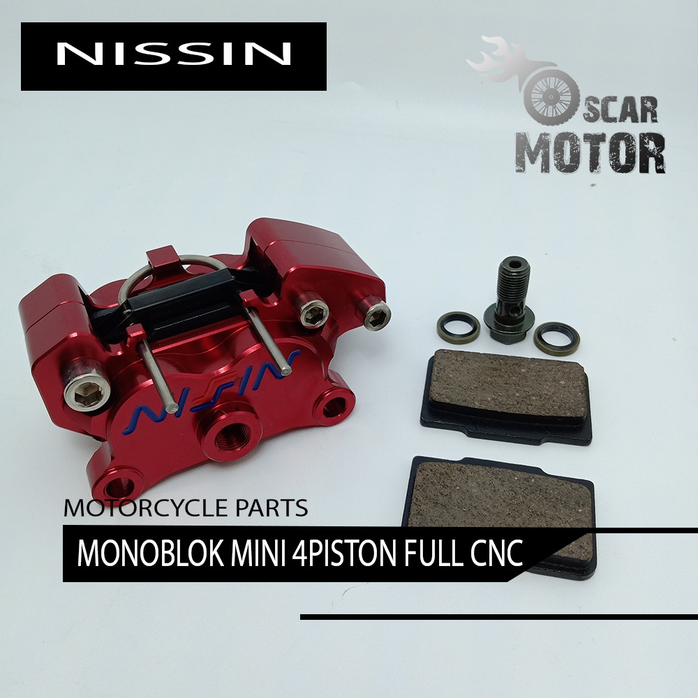 KALIPER MINI NSSN OEM 4 PISTON FULL CNC PREMIUM MONOBLOK CALIPER SUPER motor