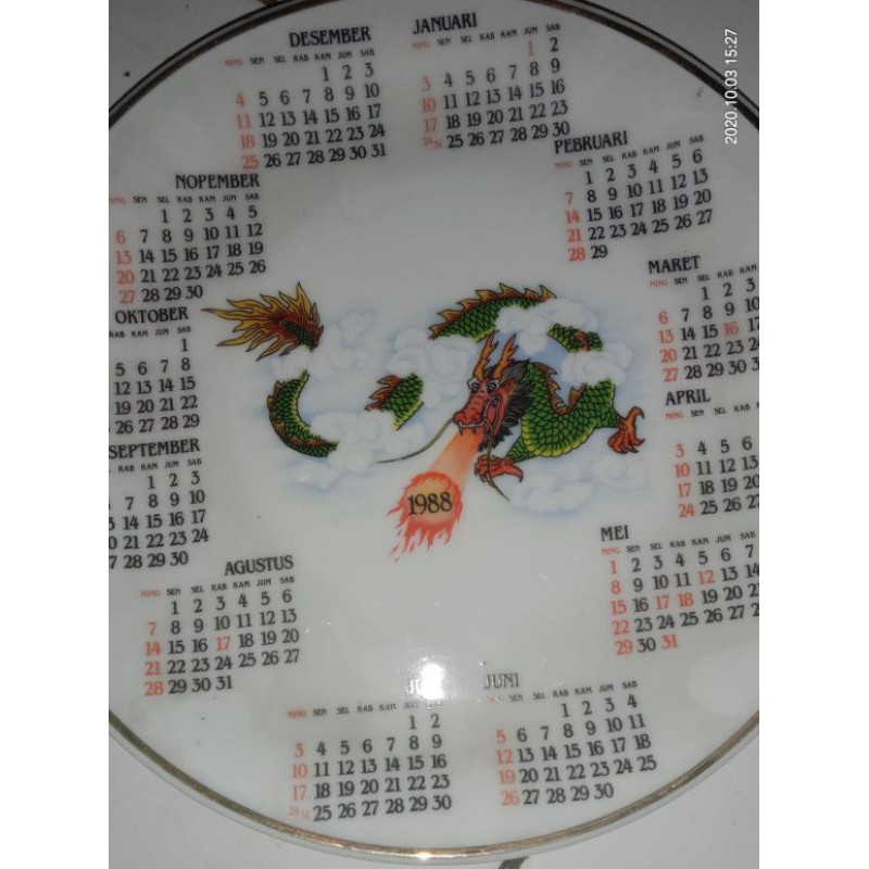 Kalender 1988 Kalender Kramik Jadul Shopee Indonesia
