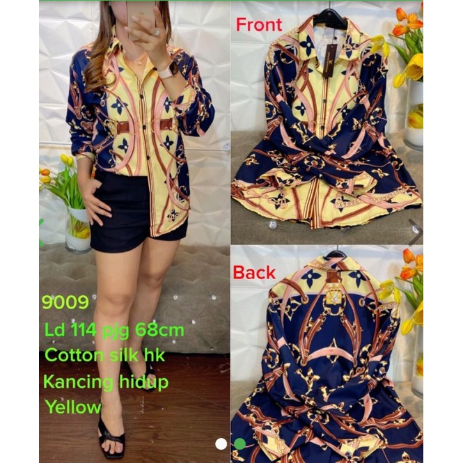 KEMEJA LV 9009 SILK PREMIUM IMPORT CANTIK