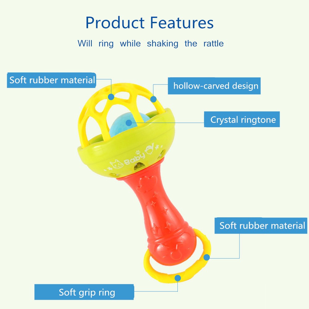 Mainan Rattle Teether Kerincingan Bayi / Mainan gigitan bayi Barbel / Ball BPA FREE CBKS LC