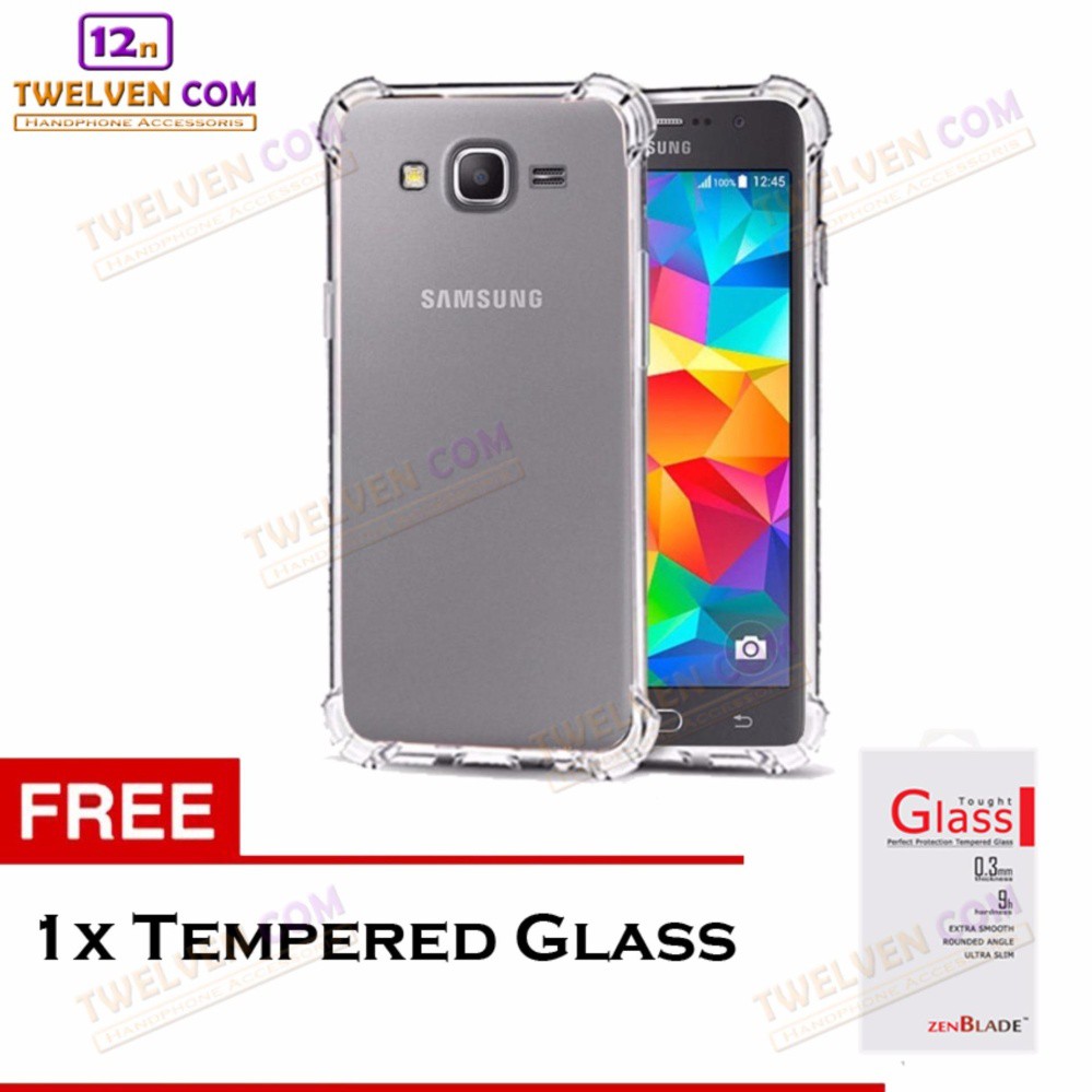 Anti Shock Anti Crack Softcase Casing for Samsung J1 Ace - Free Tempered Glass