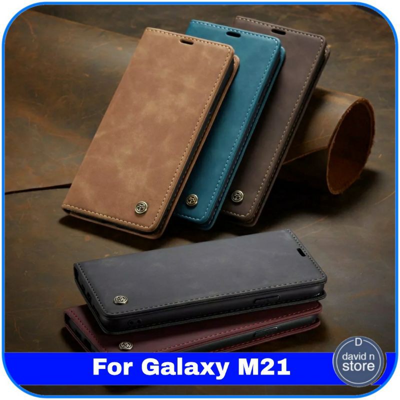 Casing Samsung Galaxy M21 M 21 Flip Case Hard    Soft Leather