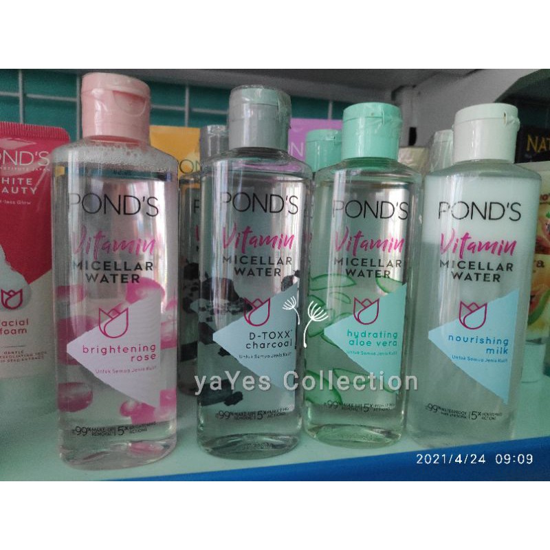 Micellar Water 100 ml 55 Ponds Pembersih Makeup Vitamin Brightening rose semua jenis kulit Sunscreen