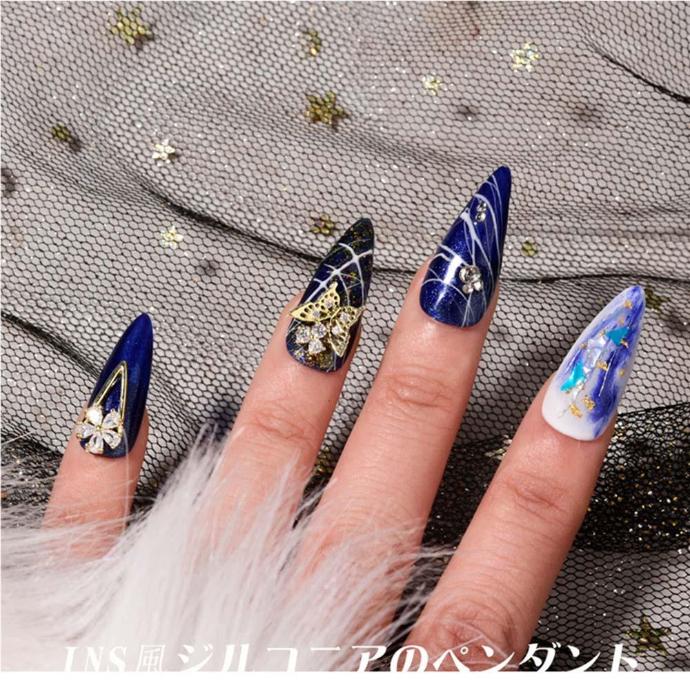 Mxbeauty 3D Kuku Rhinestones Charms Mewah Mutiara Kupu-Kupu Permata Manikur Aksesoris Perhiasan Kuku