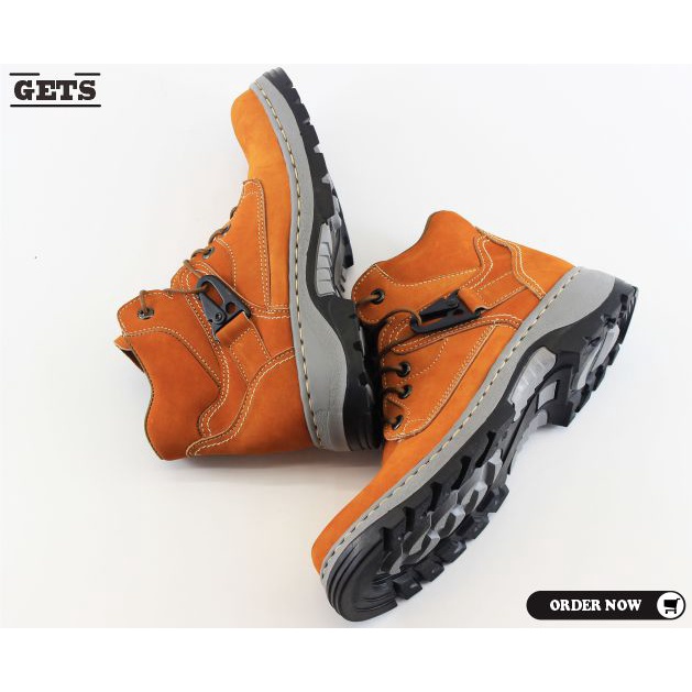 Sepatu Pria Boots Safety Armour Hitam Working Proyek Hiking Sepatu Cowok Adventure Terbaru