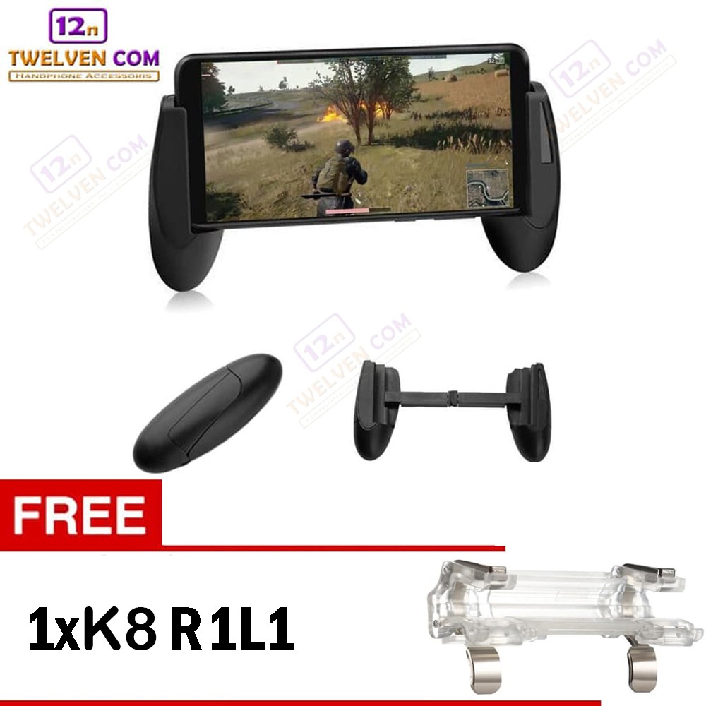 K2 + K8 Bundling Mobile Game Set - Gamepad + R1L1 / Game Pad Mobile Legend / Moba / FPS Game + Trigg