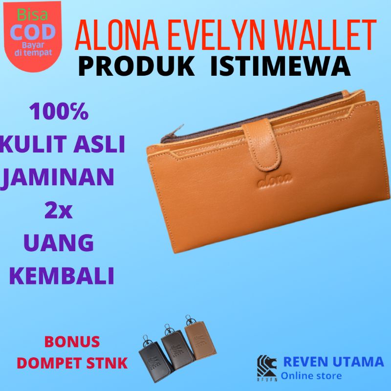 Dompet  lipat wanita kulit asli premium berkwalitas evelyn wallet