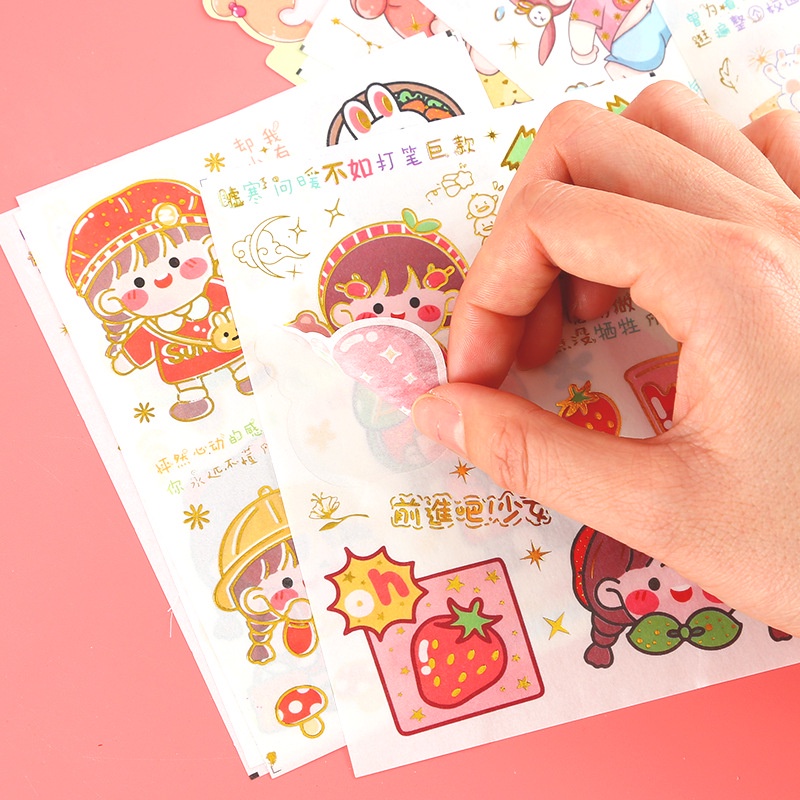 Stiker Aesthetic Quality Korea Decoratif Lucu 4 Lembar Eksekutif