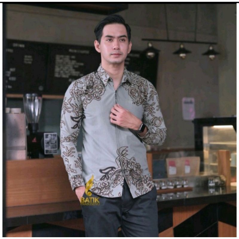 DAMAR WULAN batik pria slimfit lengan panjang katun  puring halus