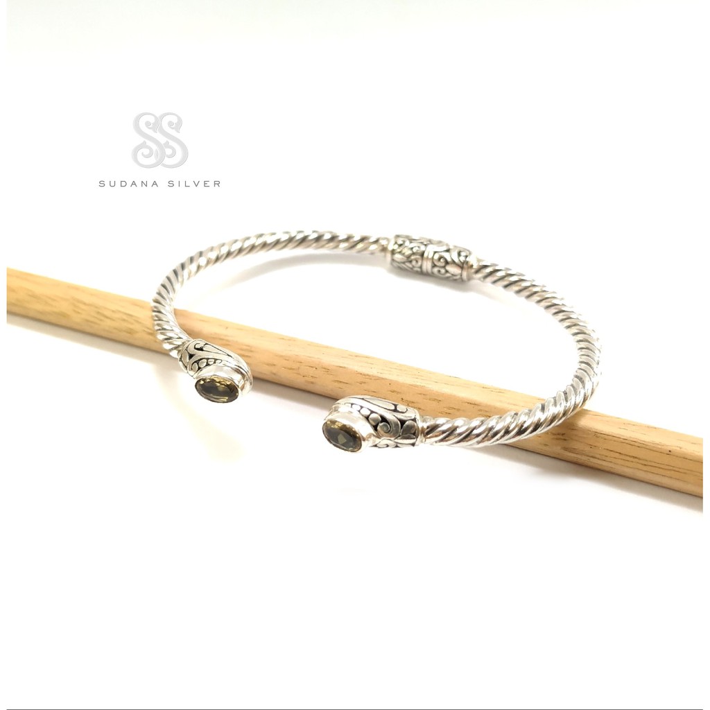 Gelang Perak Citrine Oval Silver 925 Bali