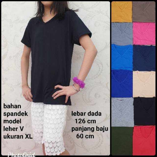 BH 187  model leher V tangan pendek XL spandex