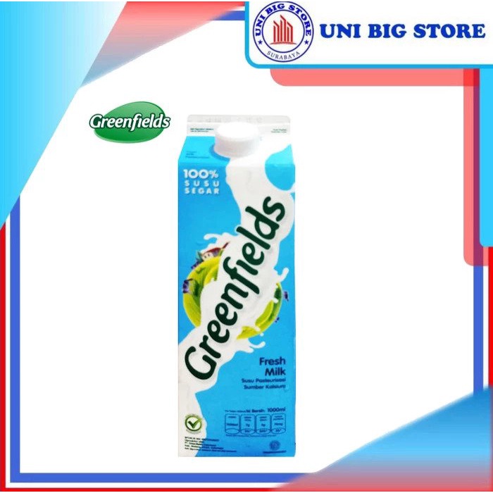 

Greenfields Fresh Milk Susu Full Cream Greenfield 1 Liter with Lid Tutup 1000 ml