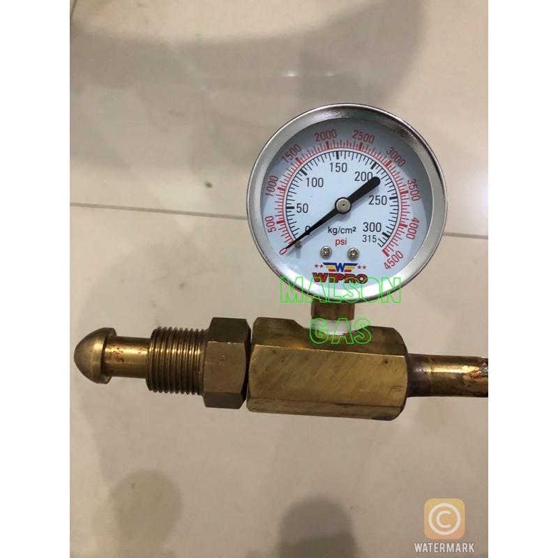 Alat Pengisian Transfer Manometer Oksigen Nitrogen Argon Tabung Besar ke Kecil