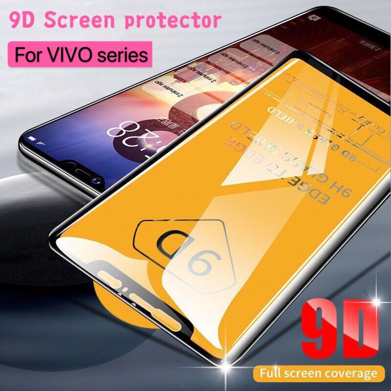 Pelindung Layar Tempered glass 9D Cover Vivo Y30 Y50 Y20 Y20i V17 V19 V11i V15 S1 Pro Y17 Y19 Y15 Y12 Y12i Y11 Y95 Y91 Y91C Y93 Y85 V9 V11i