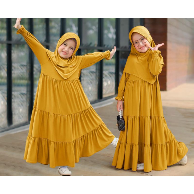 Lashoppingstore COD Gamis/dress/pakaian/baju/anak/perempuan/wanita/cewe/syar'i/muslim/maxi/rempel/se