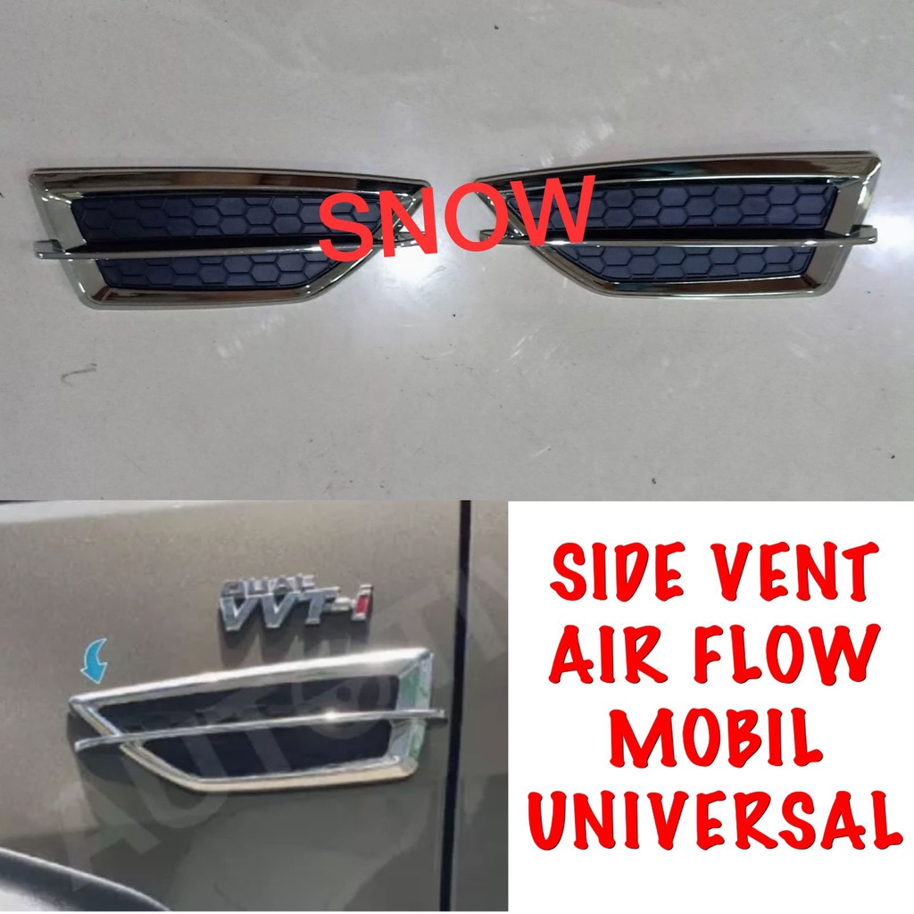 Side Vent Air Flow Samping Mobil Rush Terios 2007 2010 2015 2018 2020 2022 2023 Chrome