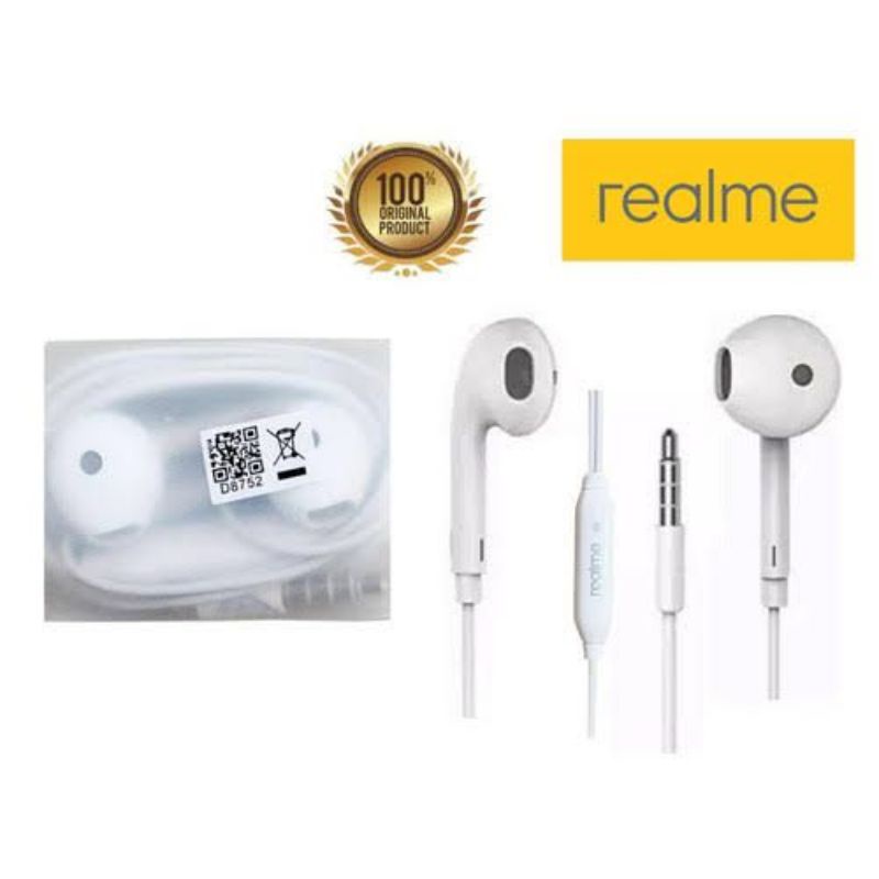 HEADSET REALME ORIGINAL CABUTAN HF REALME KUALITAS SUARA BAGUS IMPORT