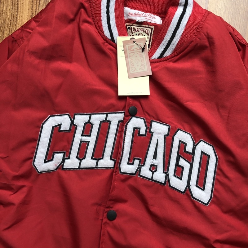 JAKET BOMBER VARSITY - CHICAGO MERAH FULLTAG JACKET BASEBALL COACH MIRROR ORIGINAL