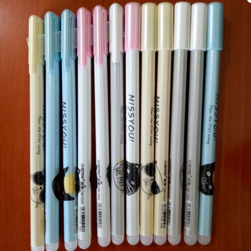 

Gel Pen Hapus / Pulpen Gel Lancar Bisa Dihapus CHENMEI - Cat Miss U