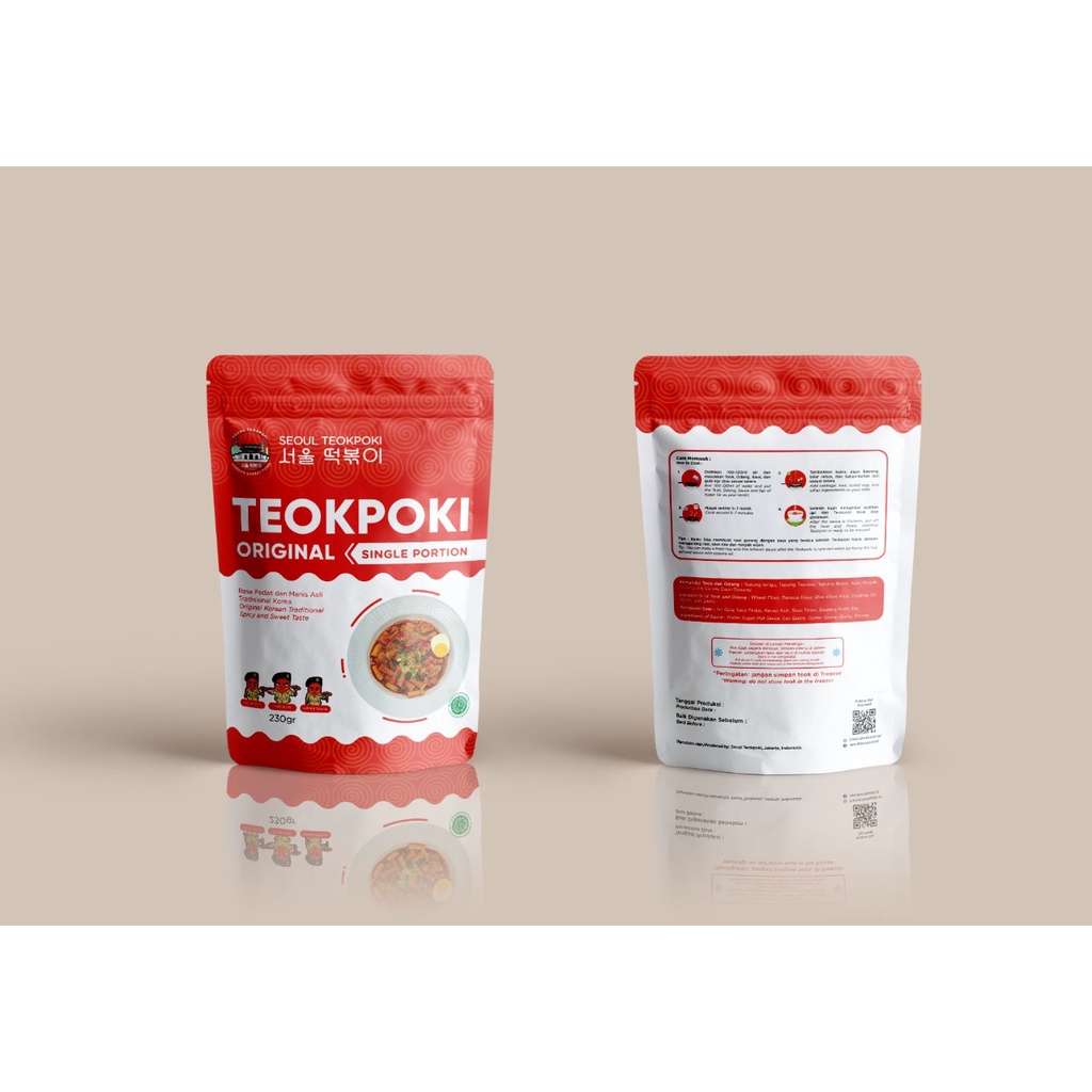 

[Seoul Teokpoki by Koruruk] Teokpoki Single Portion 220gr - Single Teokpoki/Tteokbokki/TTeokpoki/Teokboki/Tokpoki Siap Masak HALAL