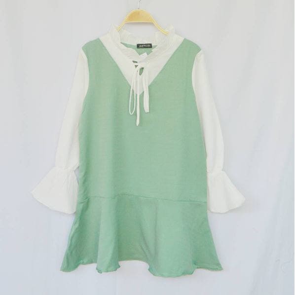 TOP BEST SELLER Aghni Ruffle Tunik Mint - baju korea kerja wanita - baju kerja muslim