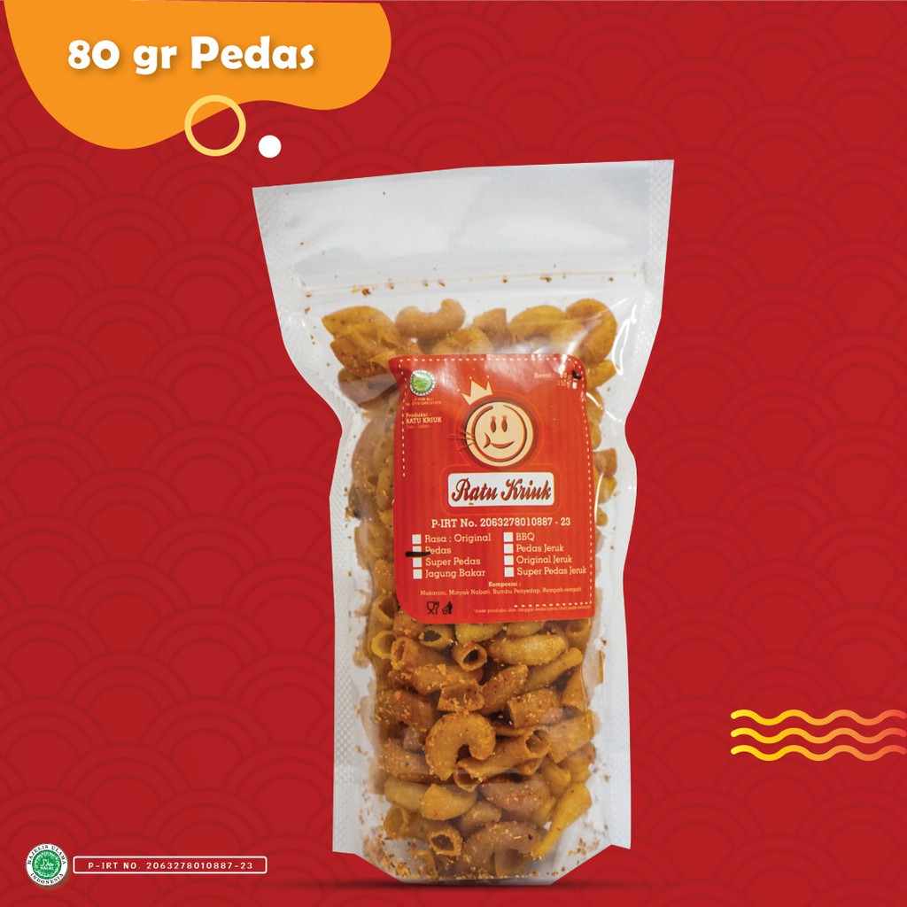 Makaroni Kriuk 80gr by Ratu Kriuk/ Makaroni Pedas / Makanan Ringan