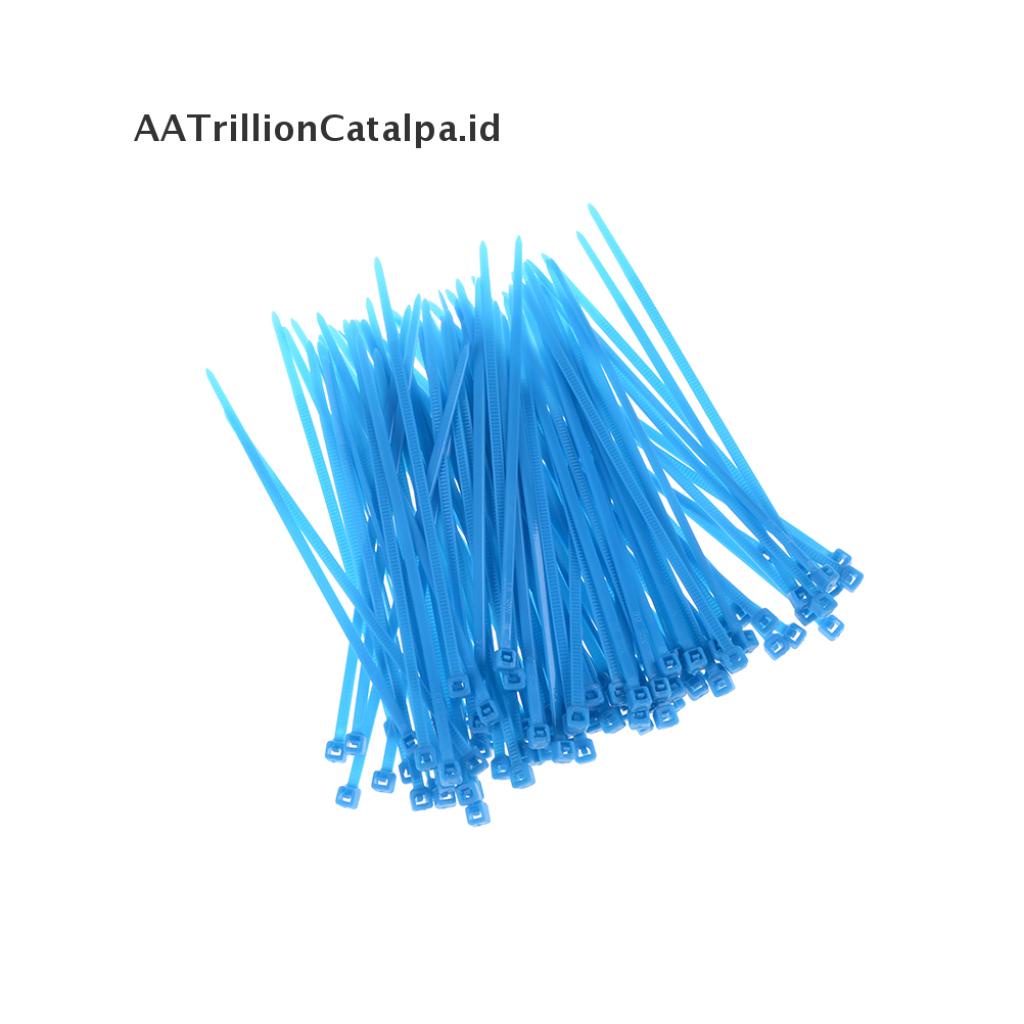 (AATrillionCatalpa) 100pcs Tali Pengikat Kabel Bahan Plastik Nilon Warna-Warni Ukuran 3x100mm