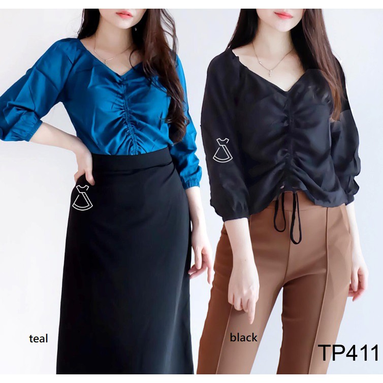 TP411 - CROP TOP KOREAN BASIC KATUN RAYON