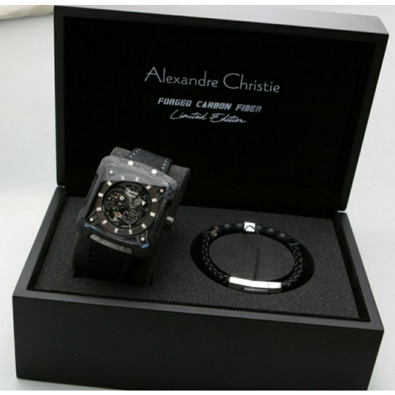 ORIGINAL JAM TANGAN PRIA ALEXANDRE CHRISTIE CARBON FIBER LIMITED EDITION ALEXANDER CRISTIE AC 3030